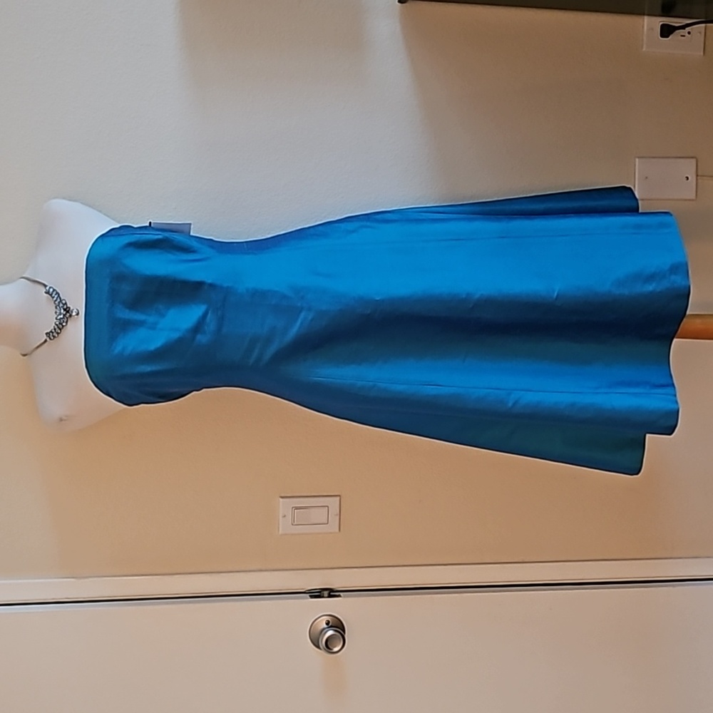 Saeyoung Vu couture Turquoise blue silk strapless  dress 👗 - Picture 2 of 6